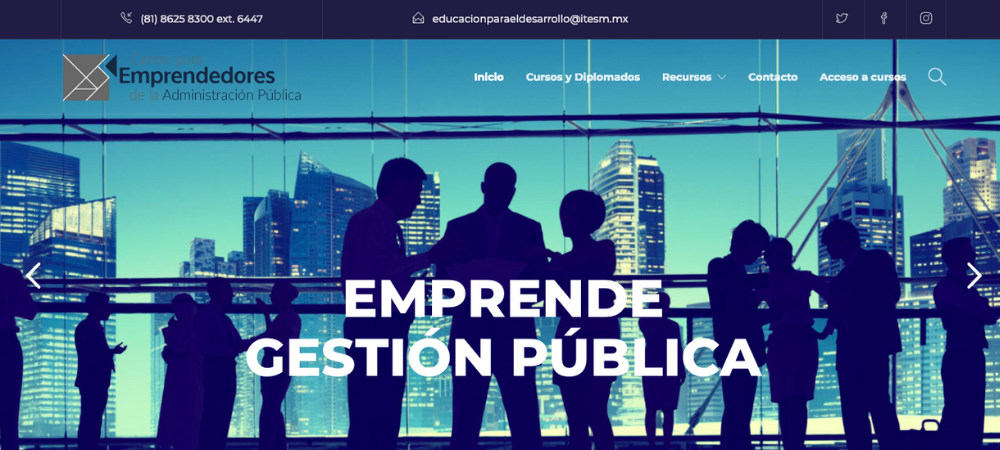 Portada Plataforma Educativa Tecnologico de Monterrey para el Sector Público y Funcionarios Públicos