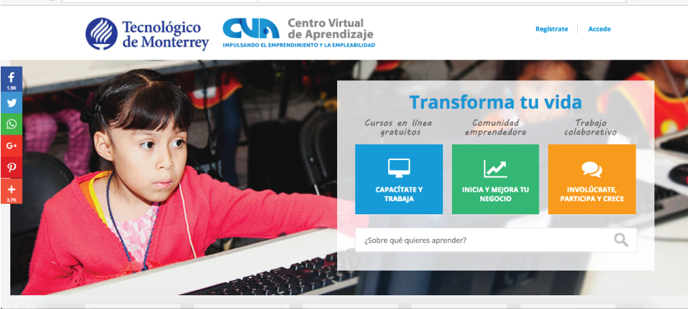 Portada Plataforma Educativa Centro Virtual de Aprendizaje